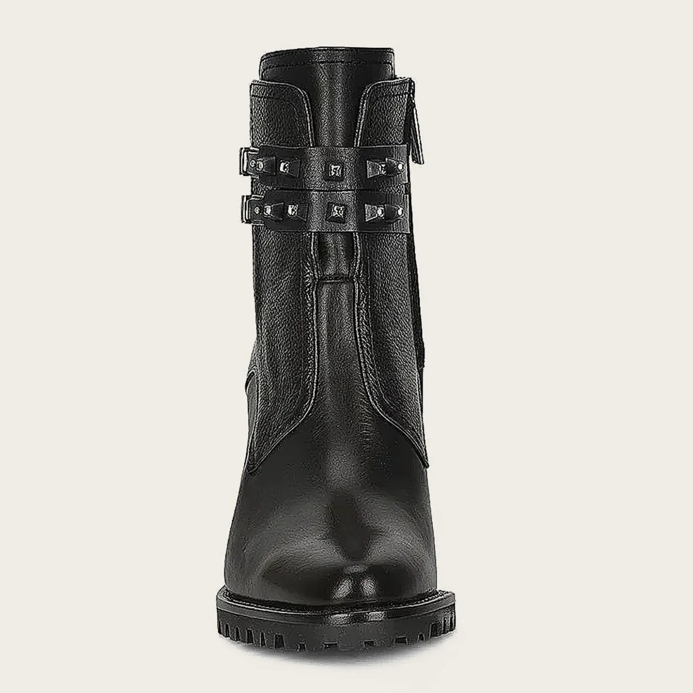 Women Cuadra Ankle Boots & Booties-Black Combined Leather Urban Ankle Bootie With Crystals