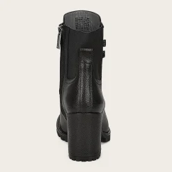 Women Cuadra Ankle Boots & Booties-Black Combined Leather Urban Ankle Bootie With Crystals