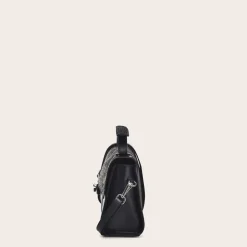 Women Cuadra Top Handle & Satchel Bags-Black Exotic Leather Asymmetrical Handbag