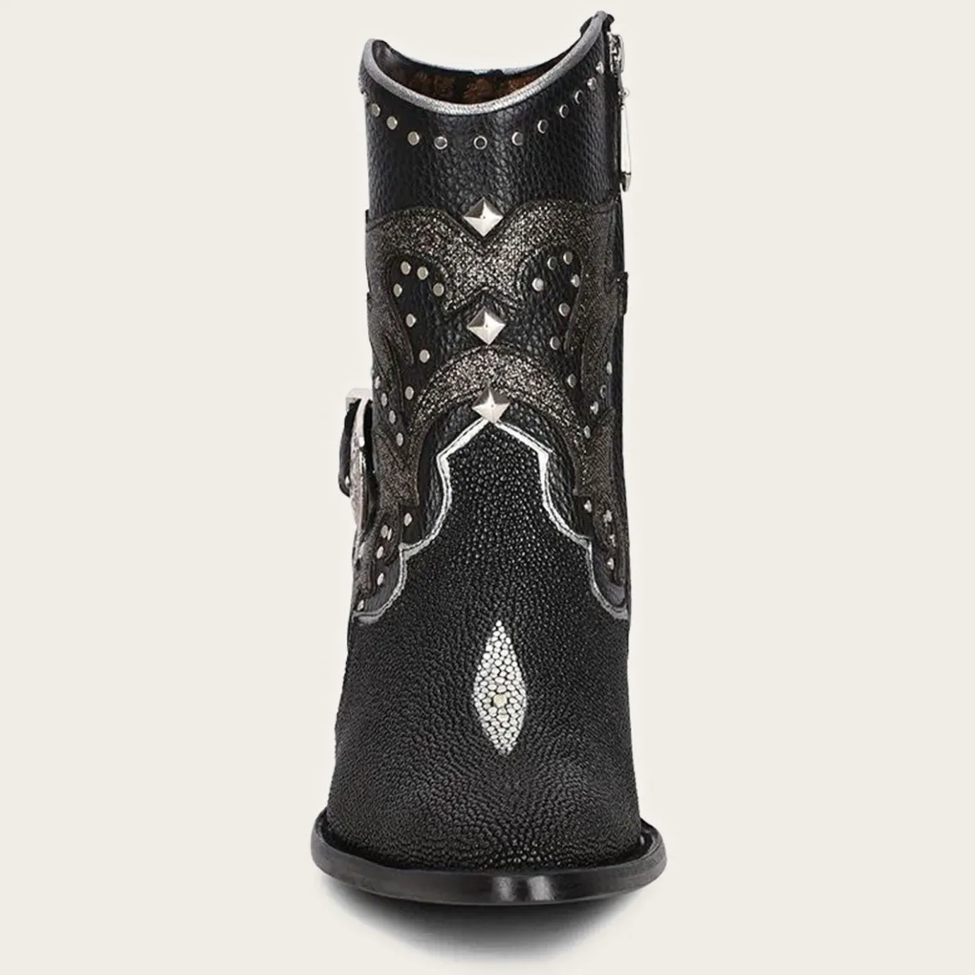 Women Cuadra Ankle Boots & Booties-Black Exotic Leather Booties For Women