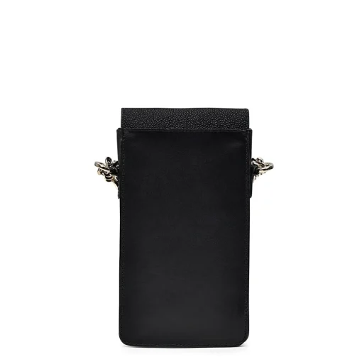 Women Cuadra Crossbody Bags-Black Exotic Leather Cell Phone Bag