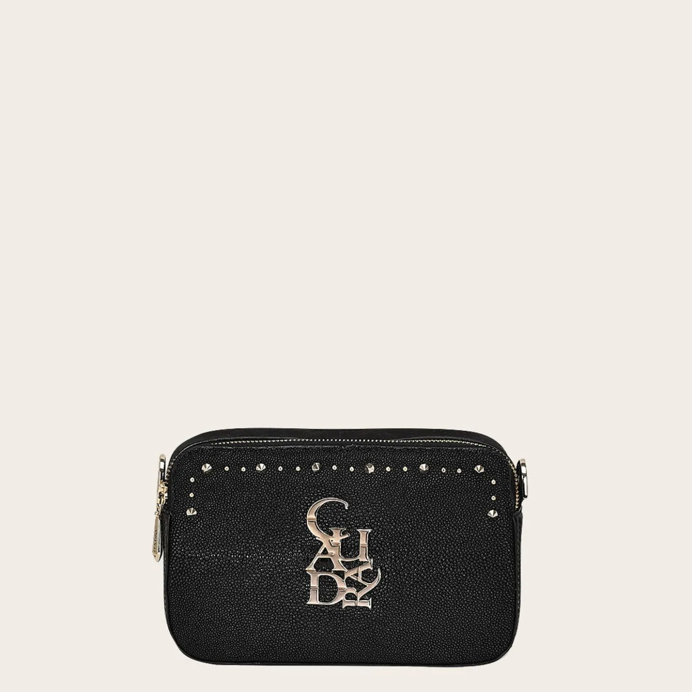 Women Cuadra Crossbody Bags-Black Exotic Leather Crossbody Bag