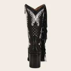 Women Cuadra Western Boots-Black Exotic Leather Western Style Boot