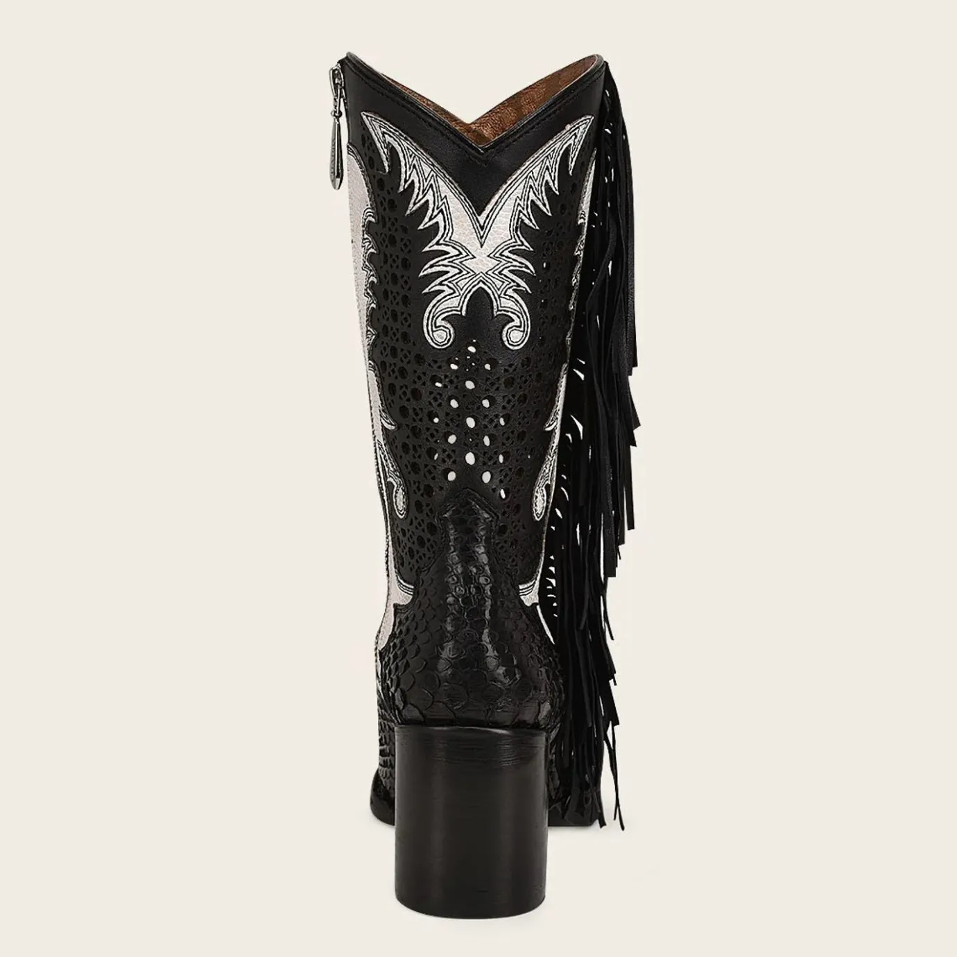 Women Cuadra Western Boots-Black Exotic Leather Western Style Boot