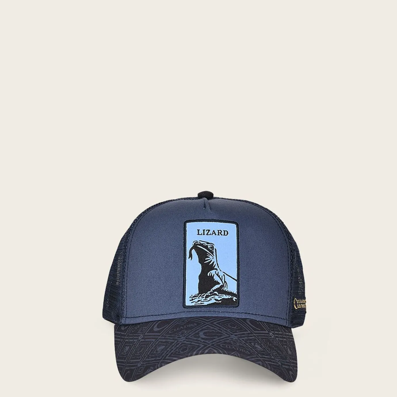 Women Cuadra Hats-Blue Snapback Cap With Lizzard Patch