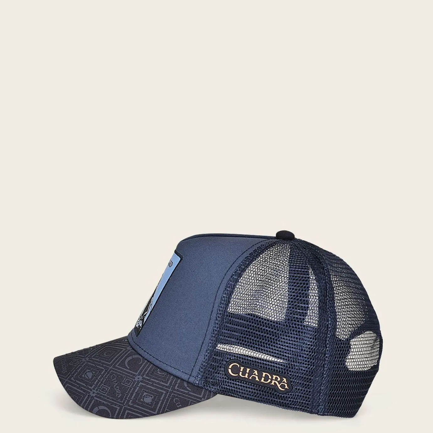 Women Cuadra Hats-Blue Snapback Cap With Lizzard Patch