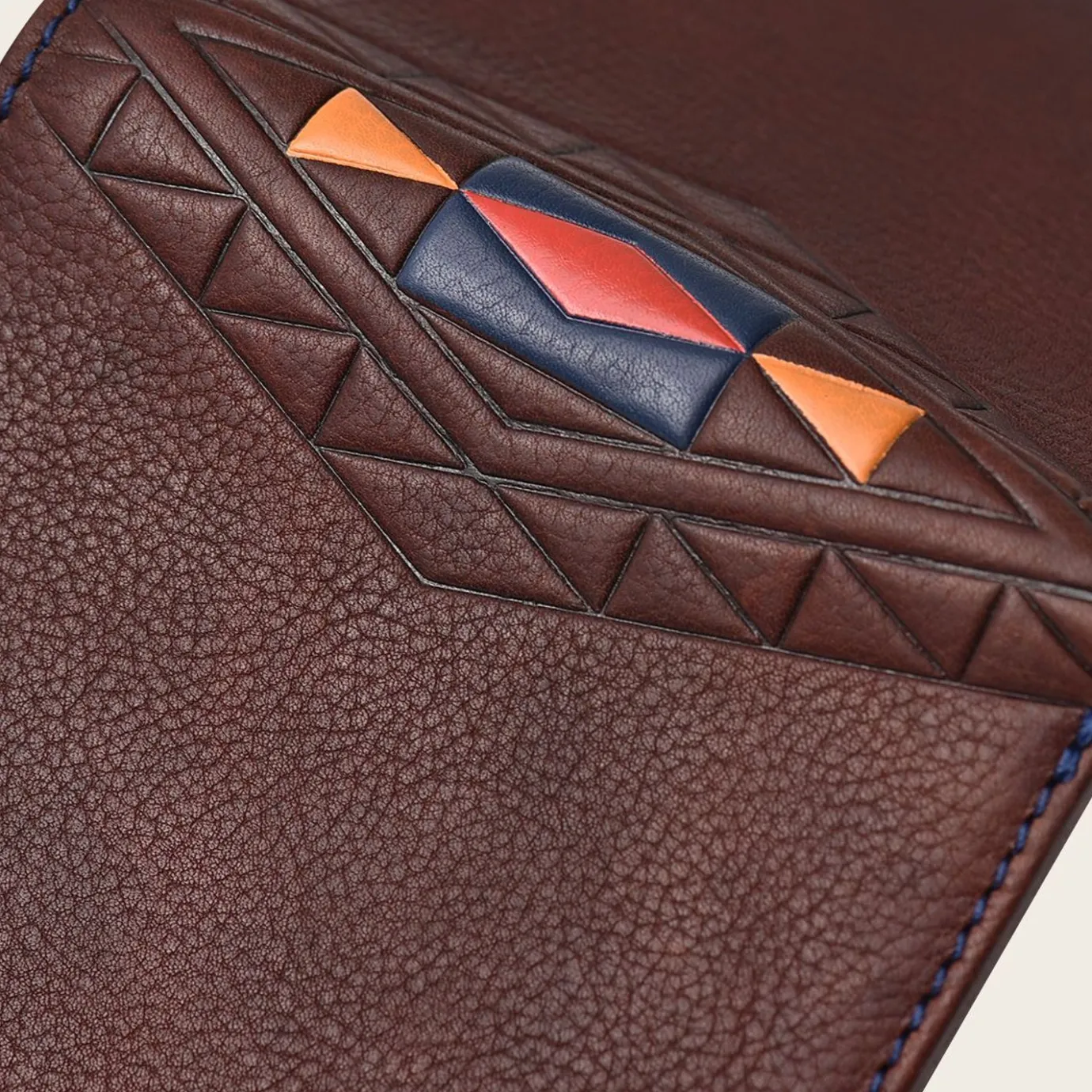 Men Cuadra Wallets-Brown And Colored Bovine Leather Wallet