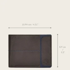 Men Cuadra Wallets-Brown Bovine Bifold Leather Wallet