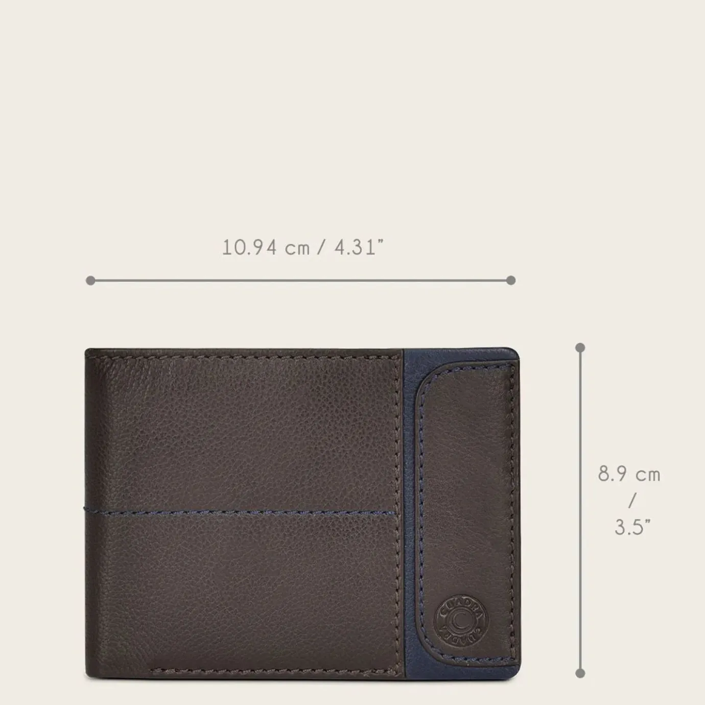 Men Cuadra Wallets-Brown Bovine Bifold Leather Wallet