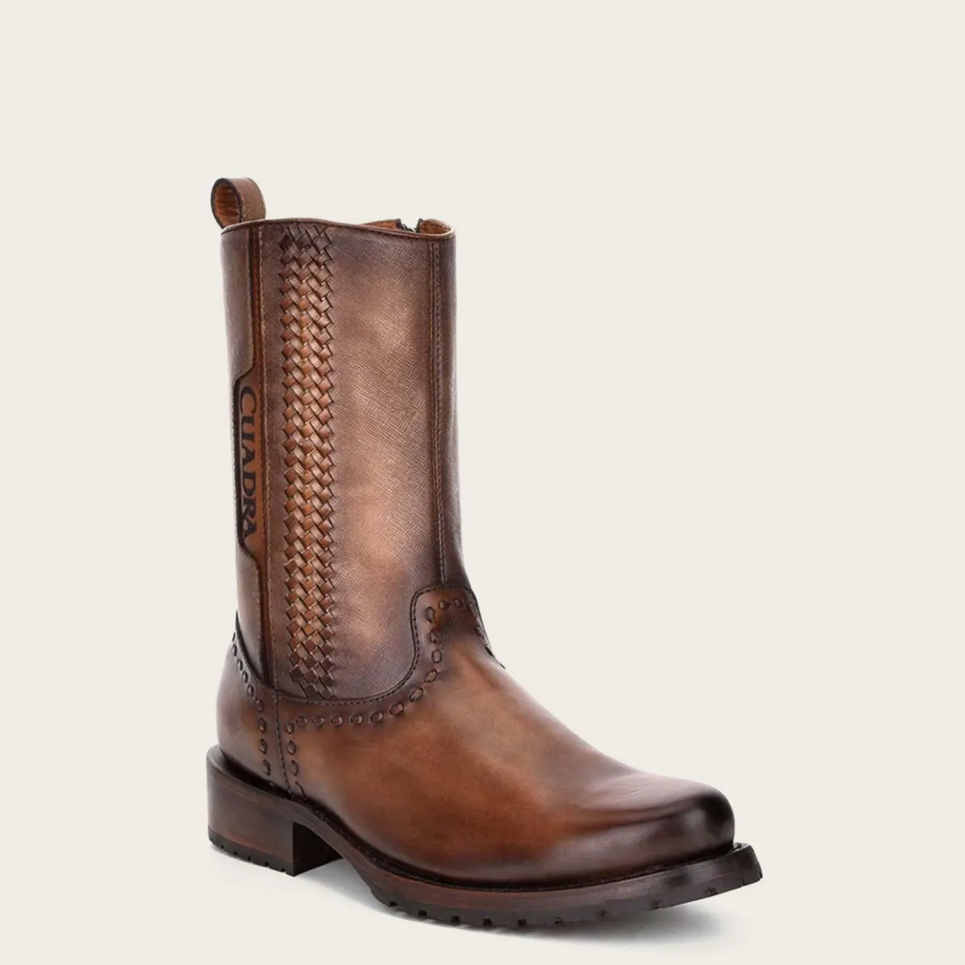 Men Cuadra Urban & Casual Boots-Brown Cowboy Boots Handwoven In Honey Leather