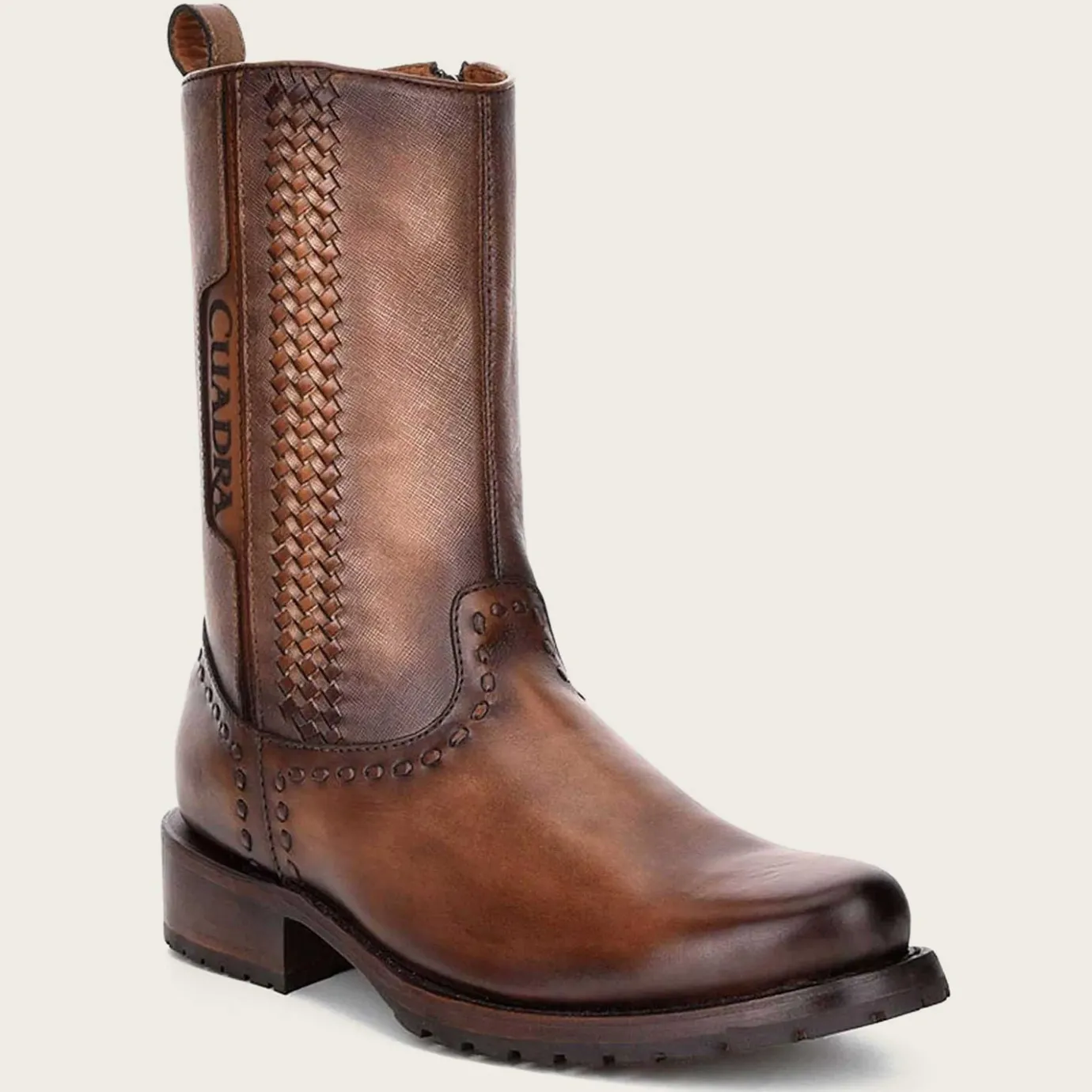 Men Cuadra Urban & Casual Boots-Brown Cowboy Boots Handwoven In Honey Leather