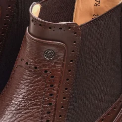 Men Cuadra Dress Boots-Brown Deer Leather Chelsea Boots By Franco