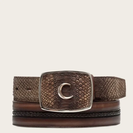 Men Cuadra Belts-Brown Exotic Leather Cowboy Belt