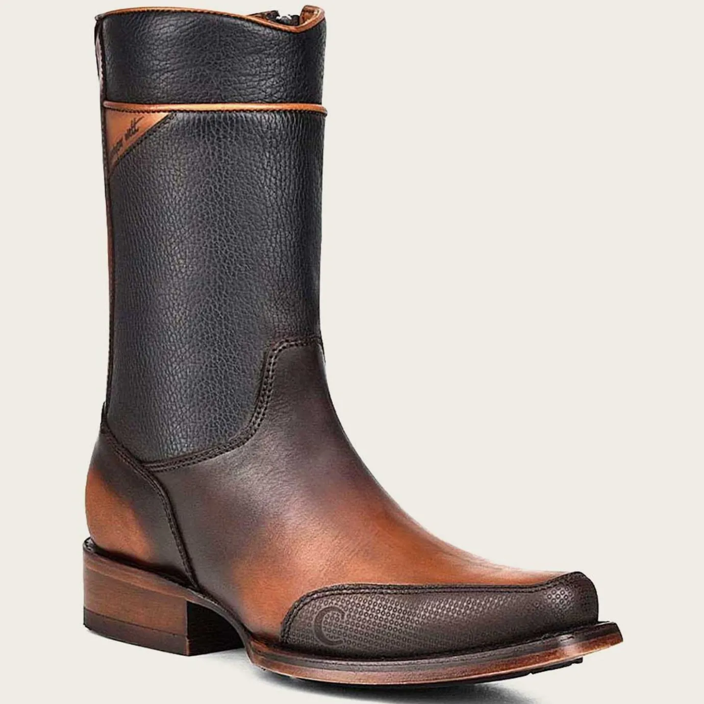 Men Cuadra Urban & Casual Boots-Brown Hand-Painted Engraved Dress Boots