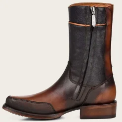 Men Cuadra Urban & Casual Boots-Brown Hand-Painted Engraved Dress Boots