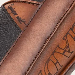 Men Cuadra Urban & Casual Boots-Brown Hand-Painted Engraved Dress Boots