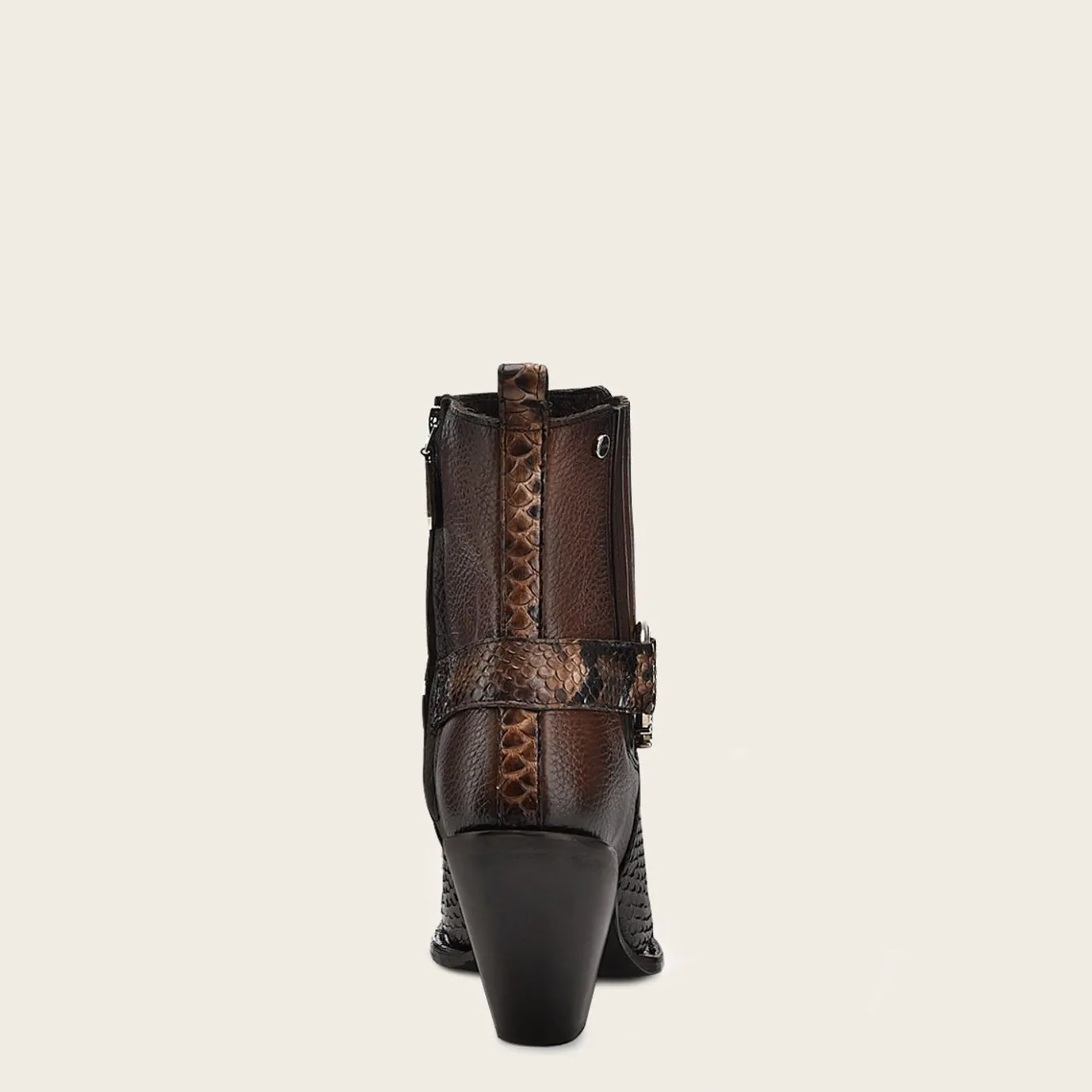 Women Cuadra Ankle Boots & Booties-Brown High Exotic Leather Ankle Booties For Women