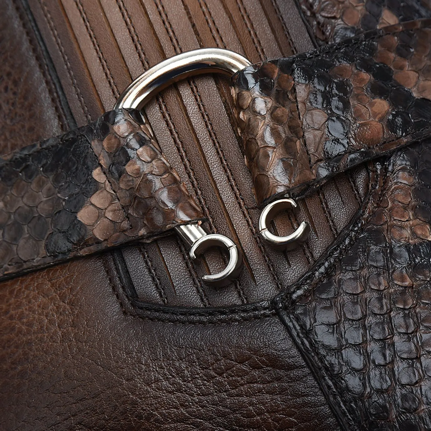 Women Cuadra Ankle Boots & Booties-Brown High Exotic Leather Ankle Booties For Women