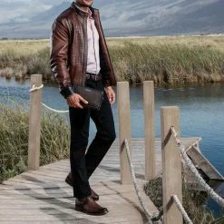 Men Cuadra Dress Boots-Brown Mens Boots Hand-Painted Leather