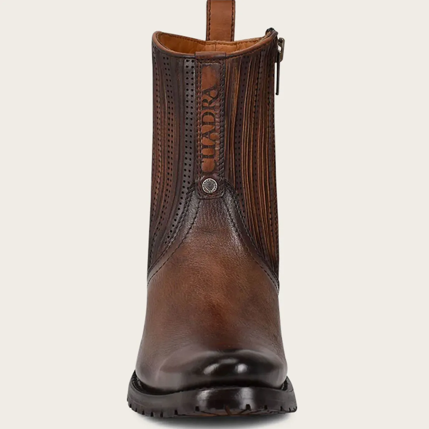 Men Cuadra Dress Boots-Brown Mens Boots Hand-Painted Leather