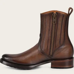 Men Cuadra Dress Boots-Brown Mens Boots Hand-Painted Leather