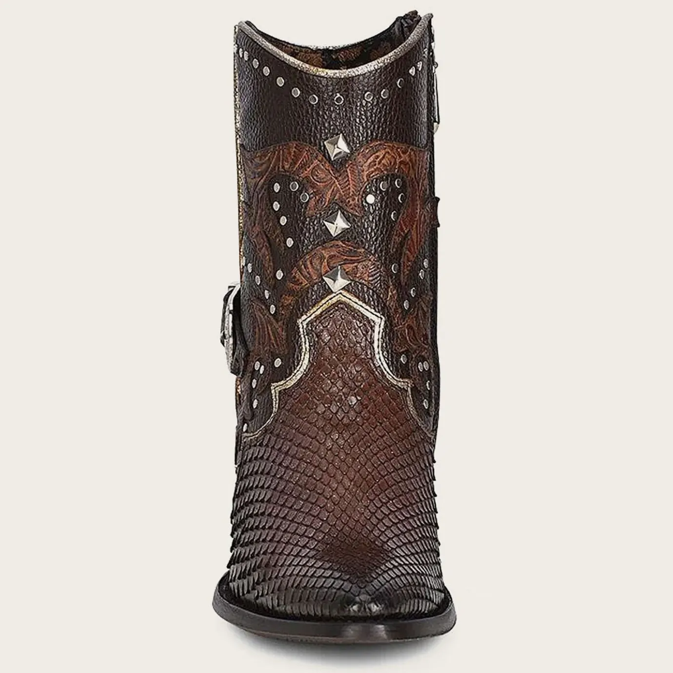 Women Cuadra Ankle Boots & Booties-Brown Western Exotic Leather Bootie