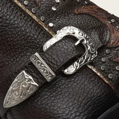 Women Cuadra Ankle Boots & Booties-Brown Western Exotic Leather Bootie