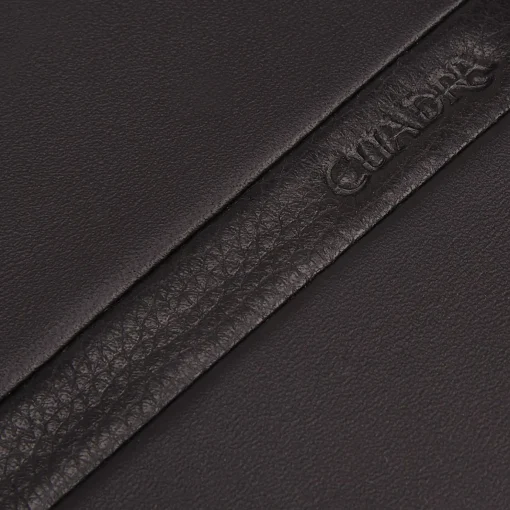 Men Cuadra Wallets-Contrasting Leather Strap Brown Leather Wallet