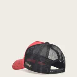 Women Cuadra Hats- Red Cap With Embroidery Bull Patch