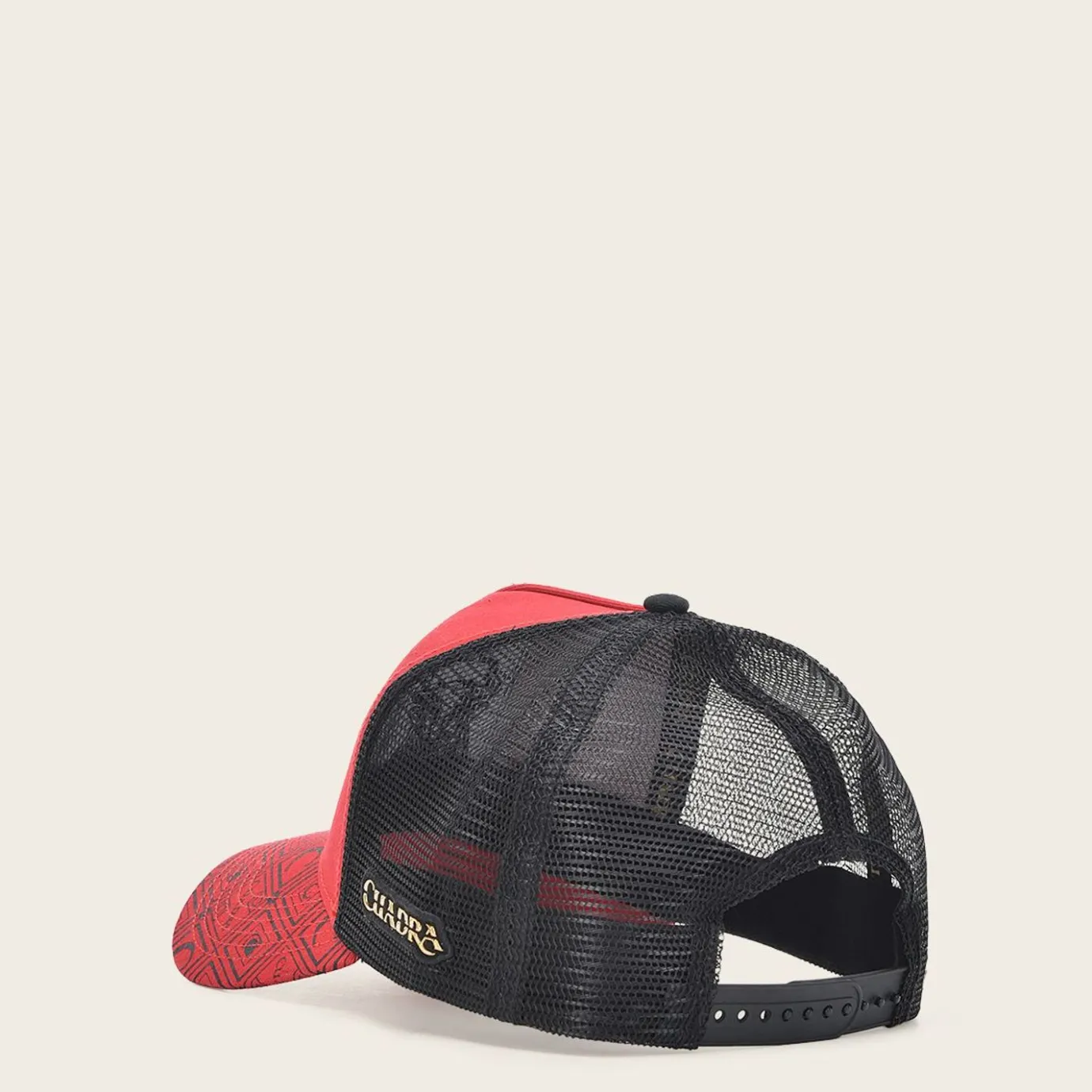 Women Cuadra Hats- Red Cap With Embroidery Bull Patch