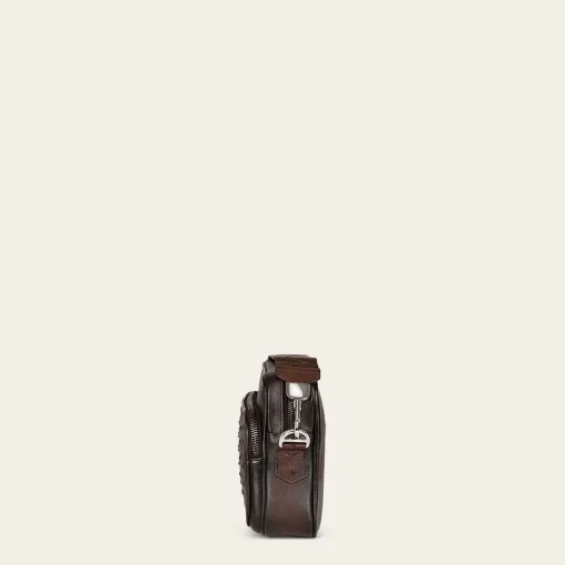 Men Cuadra Handbags-Dark Brown Exotic Leather Shoulder Bag