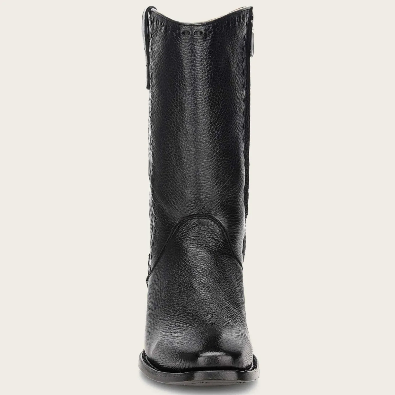 Men Cuadra Dress Boots-Dress Cowboy Boots, Engraved Black Deer Leather