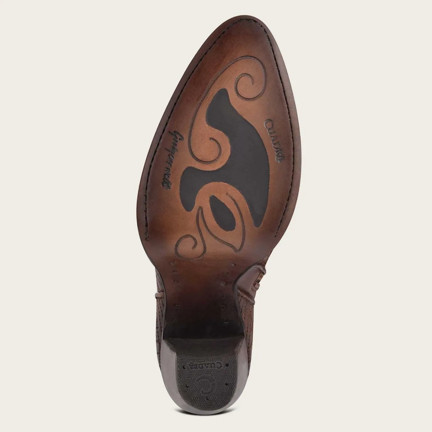 Women Cuadra Tall & Knee-High Boots-Embroidered Brown Leather Boot