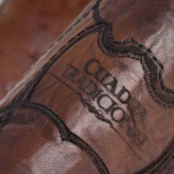 Men Cuadra Western Boots-Engraved Brown Exotic Leather Cowboy Boots