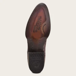 Men Cuadra Western Boots-Engraved Brown Exotic Leather Cowboy Boots