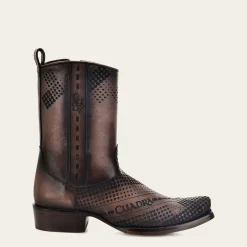 Men Cuadra Urban & Casual Boots-Engraved Brown Leather Casual Boot