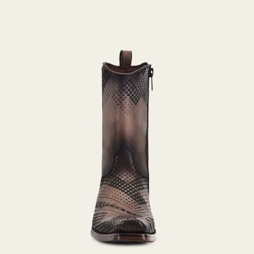 Men Cuadra Urban & Casual Boots-Engraved Brown Leather Casual Boot