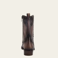 Men Cuadra Urban & Casual Boots-Engraved Brown Leather Casual Boot