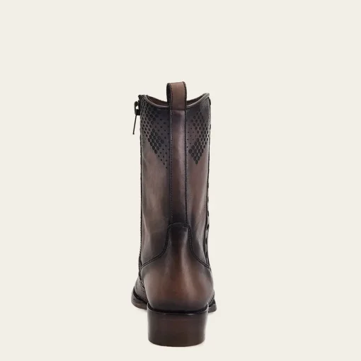 Men Cuadra Urban & Casual Boots-Engraved Brown Leather Casual Boot
