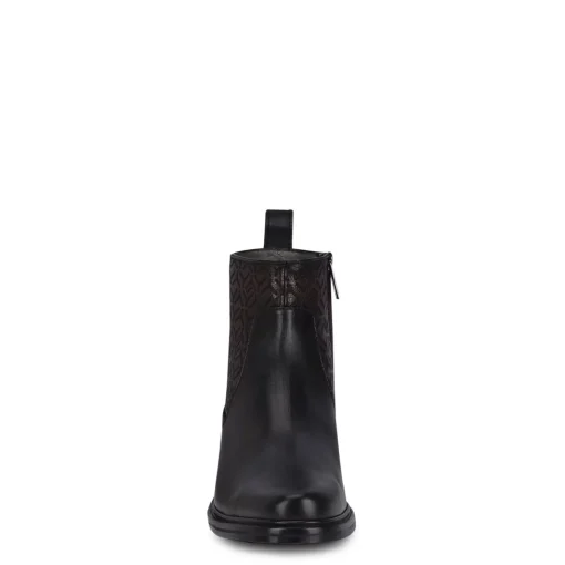 Men Cuadra Urban & Casual Boots-Engraved Hand-Painted Black Leather Chelsea Boots By Franco