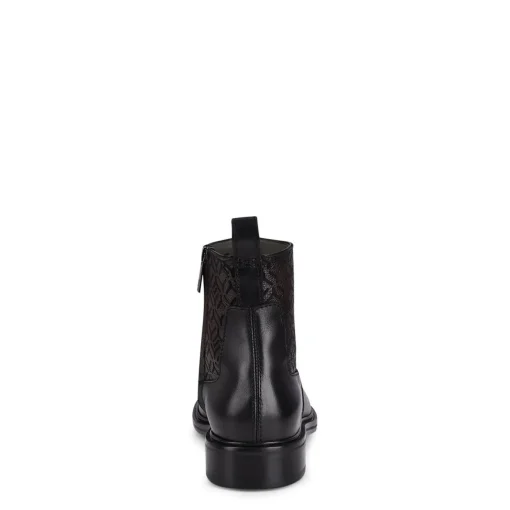 Men Cuadra Urban & Casual Boots-Engraved Hand-Painted Black Leather Chelsea Boots By Franco