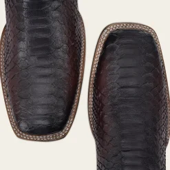 Men Cuadra Western Boots-Engraved Mahogany Python Leather Western Boot