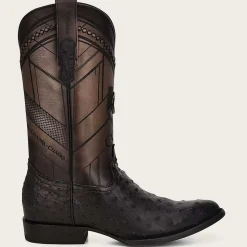 Men Cuadra Western Boots-Engraved Ostrich Leather Western Boot