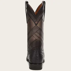 Men Cuadra Western Boots-Engraved Ostrich Leather Western Boot