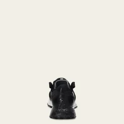 Men Cuadra Sneakers-Genuine Black Leather Sneakers With Eva Sole