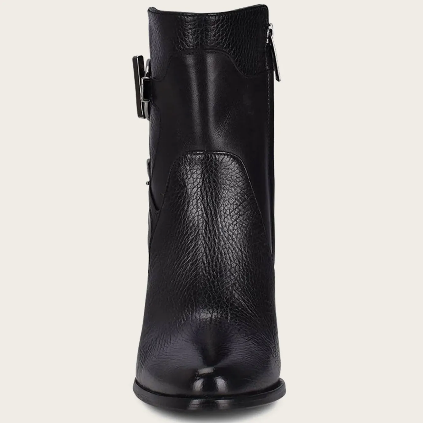 Women Cuadra Ankle Boots & Booties-Genuine Deer Black Leather Bootie