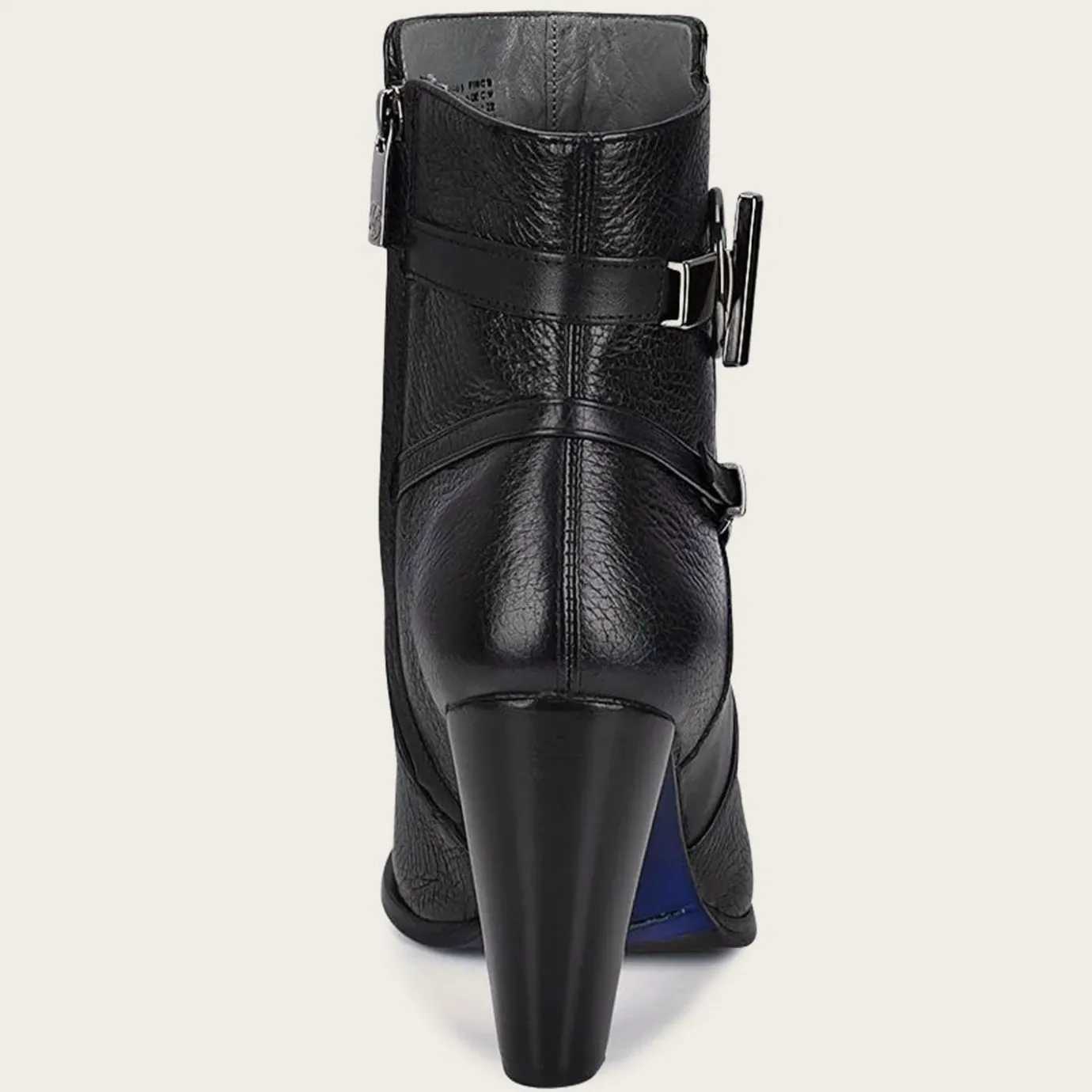 Women Cuadra Ankle Boots & Booties-Genuine Deer Black Leather Bootie