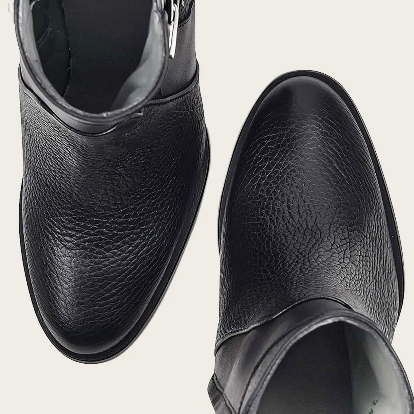 Women Cuadra Ankle Boots & Booties-Genuine Deer Black Leather Bootie