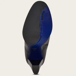 Women Cuadra Ankle Boots & Booties-Genuine Deer Black Leather Bootie