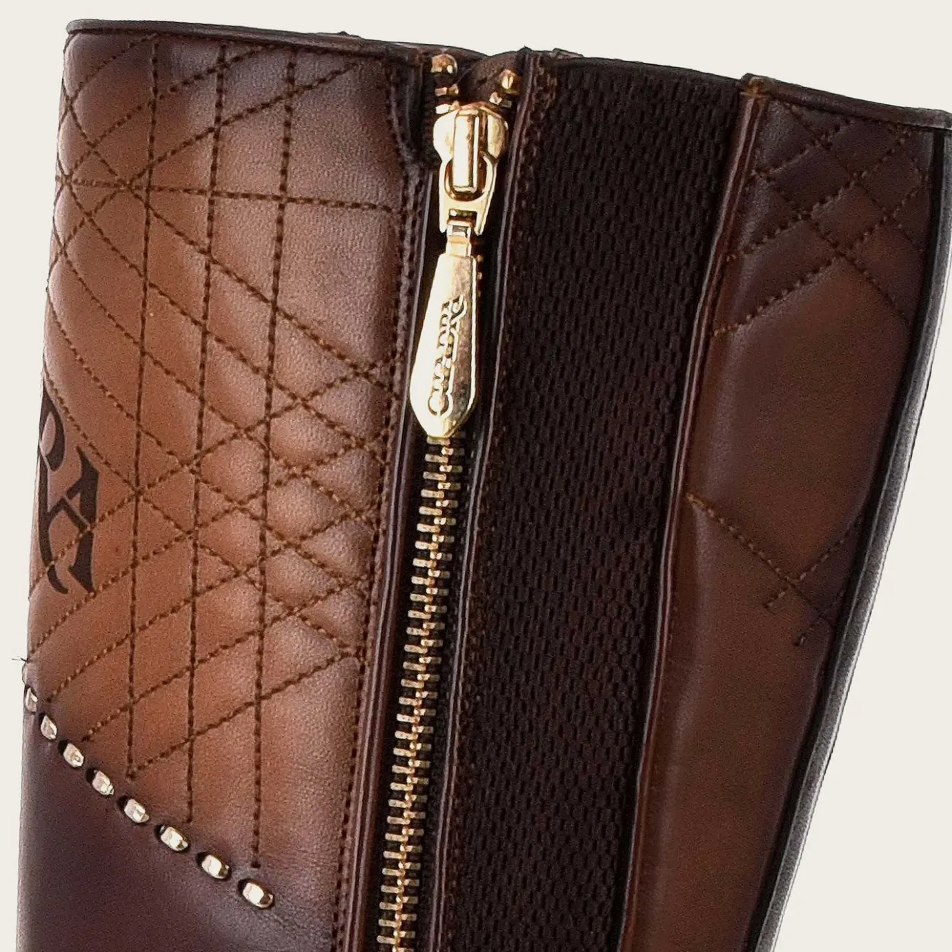 Women Cuadra Tall & Knee-High Boots-Genuine Python Brown Leather Boot With Laser Engraved Details